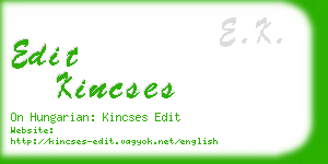 edit kincses business card
